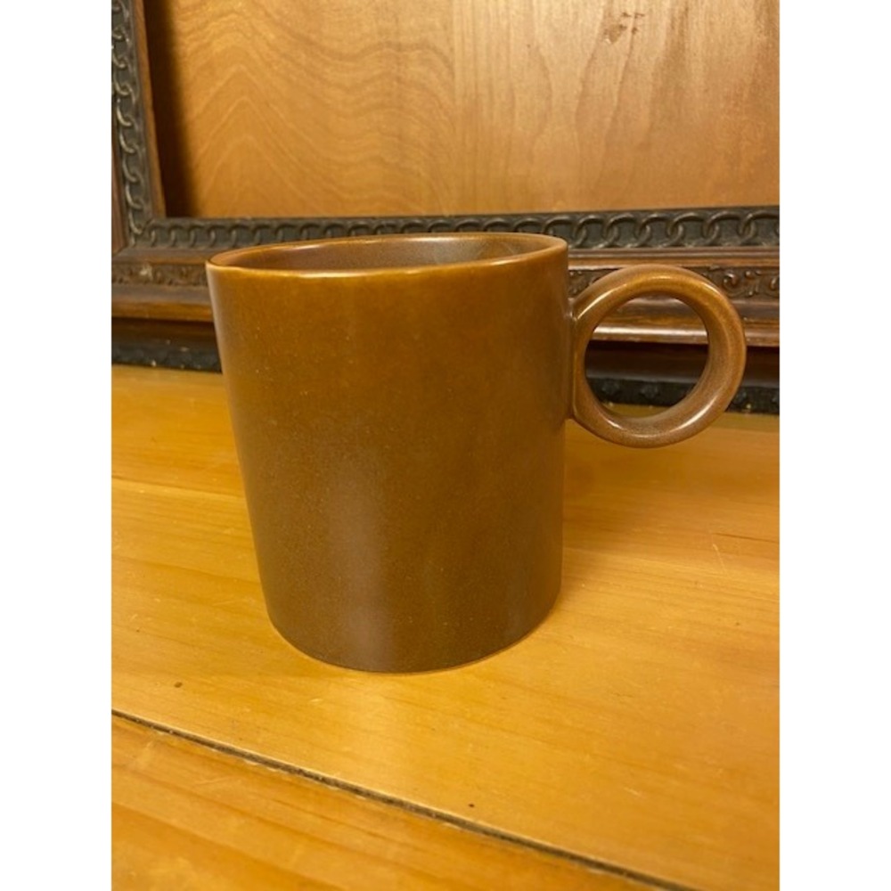 Crofton Stoneware Mug Matte Brown Ochre 13oz Ring Handle Coffee Cup